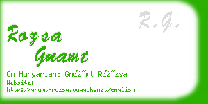 rozsa gnamt business card